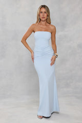 Platinum Party Strapless Maxi Dress Blue