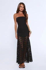 Noir Enchantment Strapless Maxi Dress Black