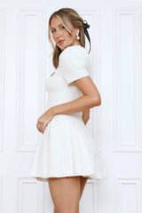 Dare To Dream Tweed Mini Dress Cream