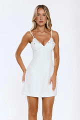 Her Pure Glow Tweed Mini Dress White