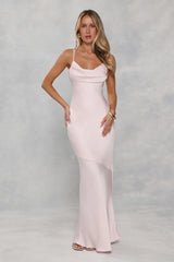 Satin Empress Maxi Dress Pink