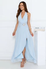 Celebratory Halter Maxi Dress Blue