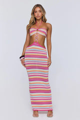 Tropicana Glow Knit Halter Maxi Dress Multi
