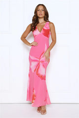 Crystal Gardenia Maxi Dress Pink