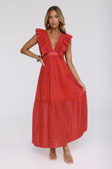 Classic Plaid Maxi Dress Pink