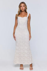 Endless Honeymoon Lace Maxi Dress Cream