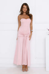 Signature Nights Embellished Strapless Maxi Dress Pink