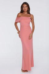 Yours In Summer Mesh Maxi Dress Peach
