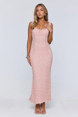 Seaside Society Lace Maxi Dress Pink