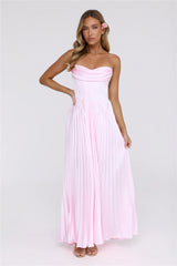 Starlit Kiss Satin Maxi Dress Blush