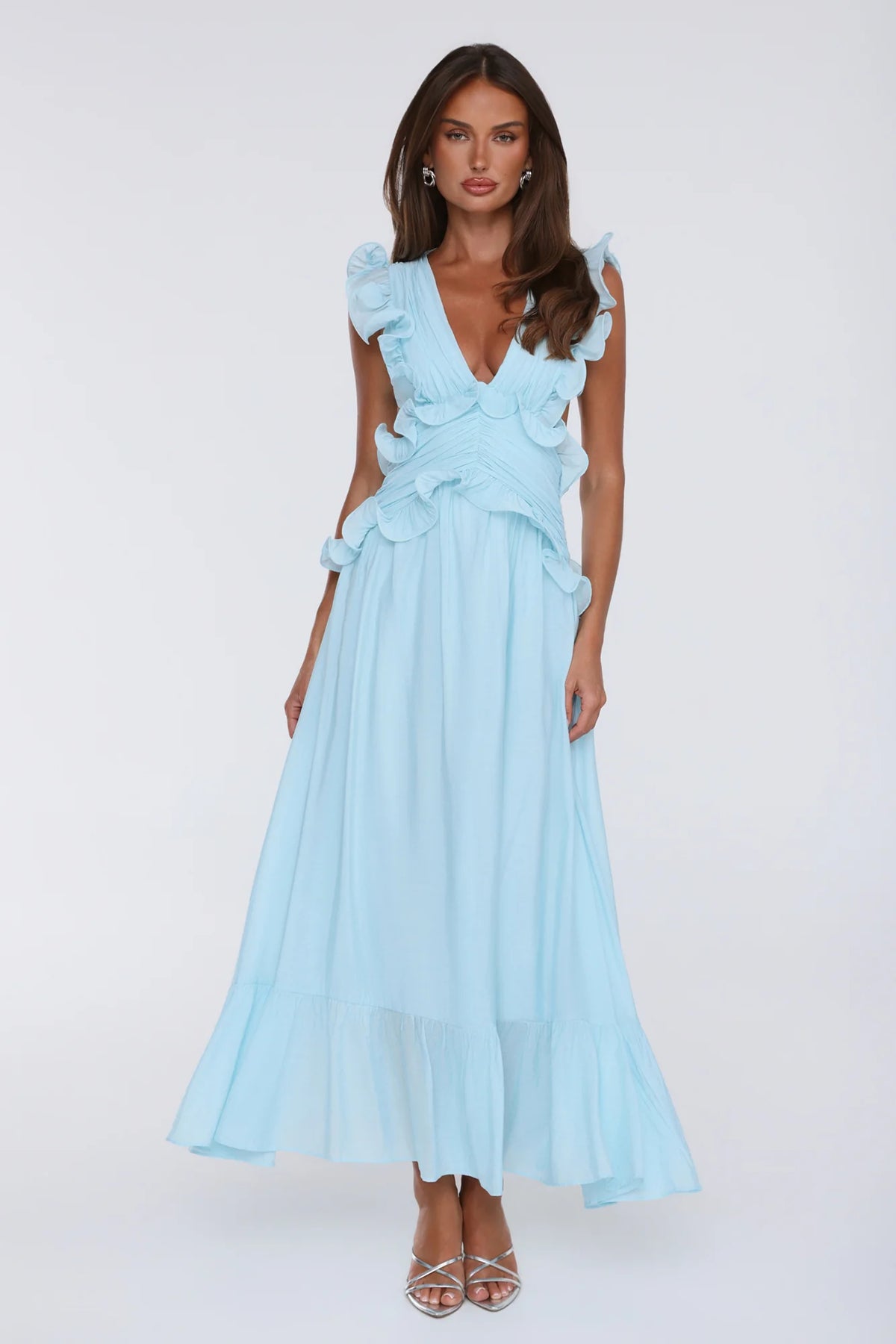 Evening Luxe Maxi Dress Light Blue