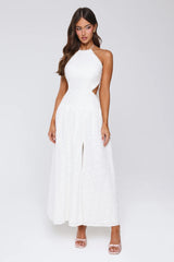 Soft Swoon Halter Maxi Dress Off White