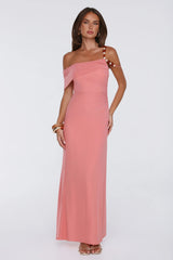 Yours In Summer Mesh Maxi Dress Peach