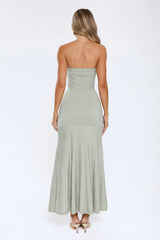 Statement Mode Strapless Maxi Dress Sage