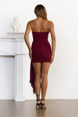 Stars Are Shining Strapless Mini Dress Wine
