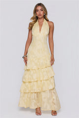 Mood Shift Halter Maxi Dress Yellow