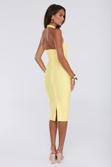 Not Your Girl Bandage Midi Dress Yellow
