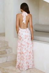 Love’s Hidden Haven Halter Maxi Dress Peach