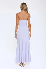 Statement Mode Strapless Maxi Dress Lilac