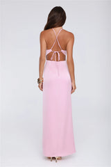 Pearl District Satin Maxi Dress Pink