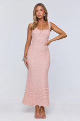 Seaside Society Lace Maxi Dress Pink