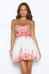 Urban Wisteria Strapless Mini Dress Red