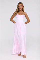 Starlit Kiss Satin Maxi Dress Blush