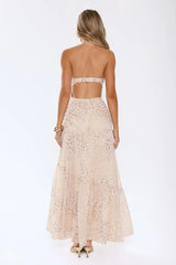 Cloud Leopard Strapless Maxi Dress Leopard