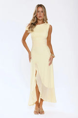 Darling At Dusk Maxi Dress Yellow
