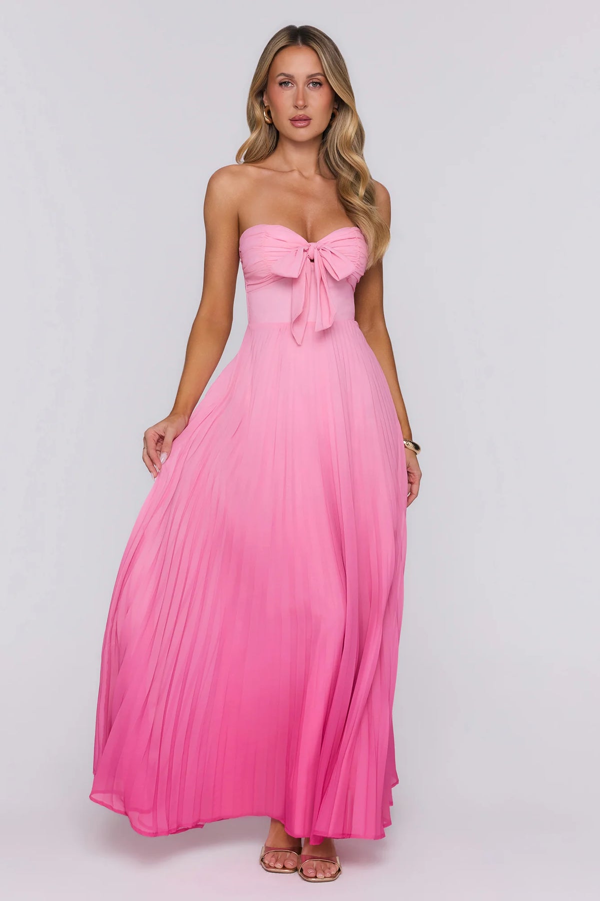 Love Spellbound Strapless Maxi Dress Pink
