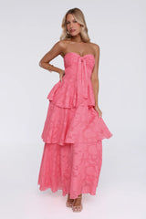 Unmatched Style Strapless Maxi Dress Coral