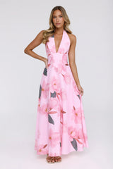 Femme Queen Halter Maxi Dress Pink
