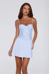 Noir Romance Mini Dress Blue