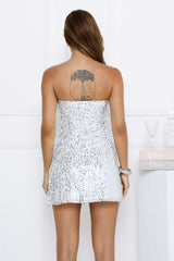 Moonlight Shine Mini Dress Silver
