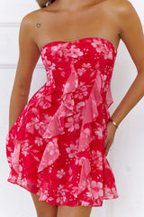 Sweet But Spicy Strapless Mini dress Red