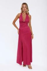 Stay Iconic Always Mesh Halter Maxi Dress Pink