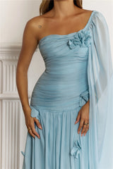 Silver Breeze One Shoulder Maxi Dress Mint
