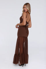 Sweet Gleam Maxi Dress Brown