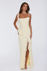 Fluttering Petals Maxi Dress Yellow