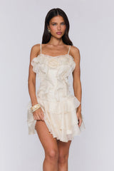 Softly Poised Mini Dress Cream