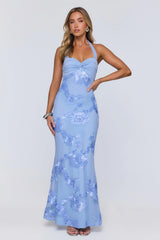 Love Muse Halter Maxi Dress Blue