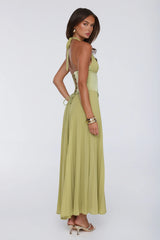 The Secret Waltz Halter Maxi Dress Lime