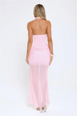 Luxe Legacy Halter Maxi Dress Pink