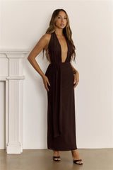 Eyes Locked Mesh Maxi Dress Brown