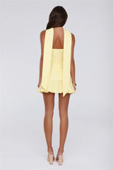Couture Soirée Strapless Mini Dress Yellow