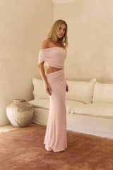 Easy Energy Off Shoulder Maxi Dress Pink