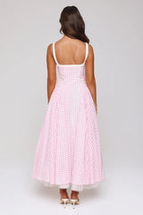 Vintage Vows Gingham Maxi Dress Blush