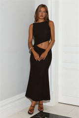 This Is The Look Mesh Maxi Dress Black