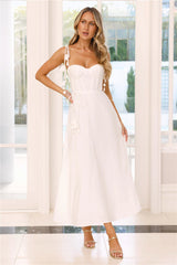 Honey Glitz Maxi Dress White