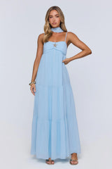 Flowing Sea Maxi Dress Blue